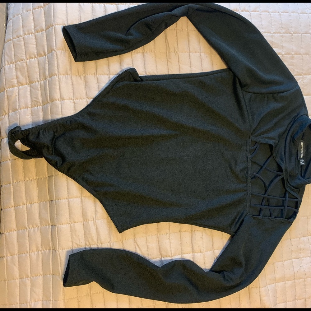 Black bodysuit with cutouts